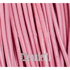 Шнур кожаный круглый, цвет розовый, диаметр 2,5 мм (отрезок 20 см), F01397